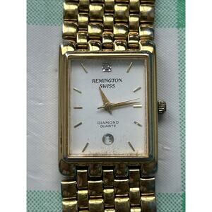 Remington Swiss Gold Tone Tank Watch